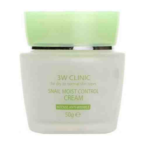 Антивозрастной крем для лица с экстрактом слизи улитки 3W Clinic Snail Moist Control 50мл