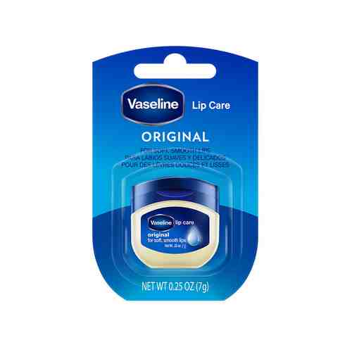 Бальзам для губ VASELINE LIP CARE ORIGINAL без запаха в баночке 7 г арт. 206080