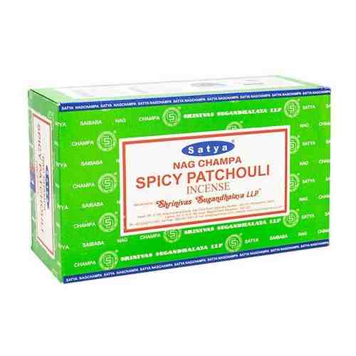 Благовоние Satya 15 гр Пряный Пачули Spicy Patchouli упаковка 12 шт Перо Павлина