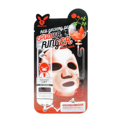 Elizavecca Регенерирующая маска с экстрактом красного женьшеня Power Ringer Mask Pack Red Ginseng Deep, 5шт.