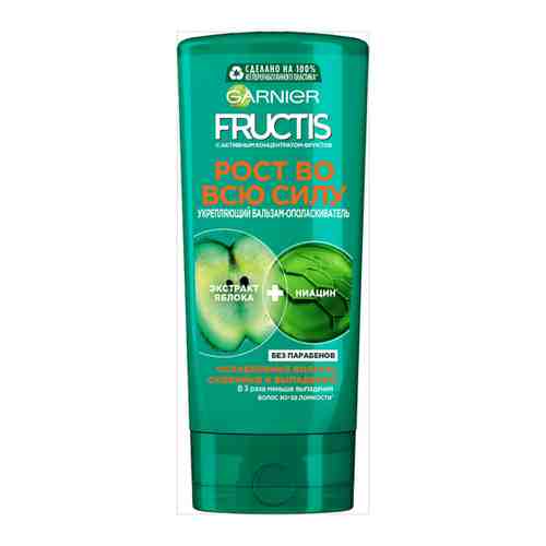 Fructis Бальзам-ополаскиватель для волос Рост во всю Силу, укрепляющий, для ослабленных волос, склонных к выпадению, с Укрепляющим Керамидом и Активным Концентратом Фруктов, 387 мл