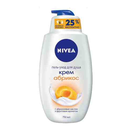 Гель для душа NIVEA 750мл крем-гель Молоко и абрикос (Hydra IQ)