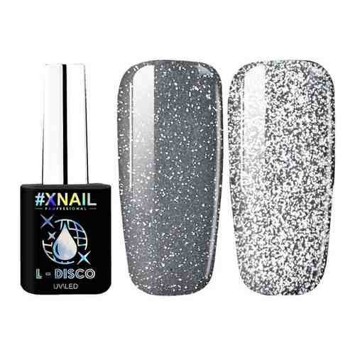 Гель лак для ногтей XNAIL PROFESSIONAL NEW L-DISCO, светоотражающий, с блестками, 15 мл, синий