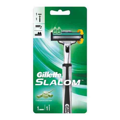 Gillette Slalom Мужская Бритва , 1 кассета, с 2 лезвиями, плавающая головка