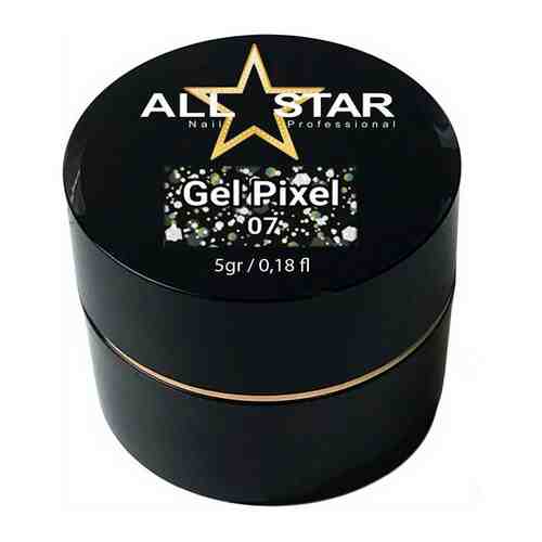 Глиттер-гель Gel Pixel All Star №01 (Серебро), 5 г