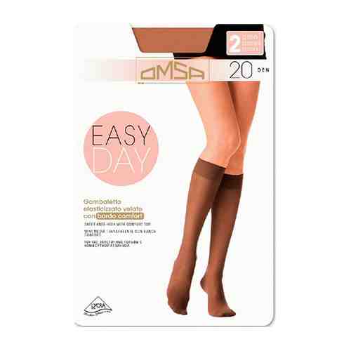 Гольфы женские OMSA EASY DAY 20 den р-р M/L 3/4 Caramello 2 пары арт. 96059