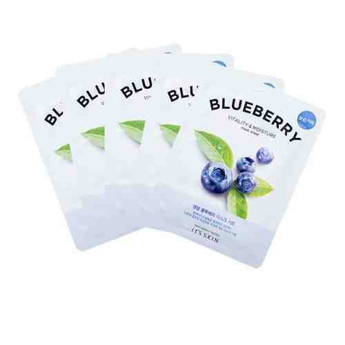 It's Skin Набор лифтинг тканевых масок с черникой для лица The Fresh Blueberry Mask Sheet 21г*5шт