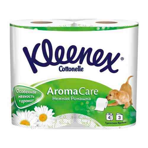 Kleenex туалетная бумага Нежная ромашка, 3 сл, 4 р