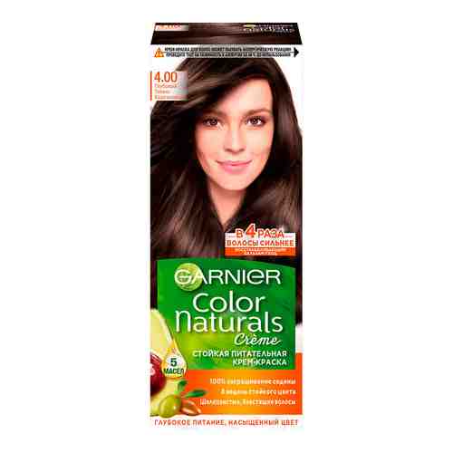 Краска для волос GARNIER COLOR NATURALS тон 4.00 Глубокий темно-каштановый арт. 200902