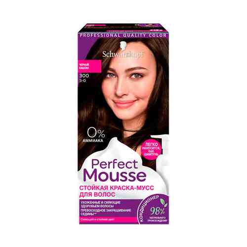 Краска-мусс для волос PERFECT MOUSSE тон 300 черный каштан 35 мл арт. 55517