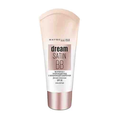 Крем тональный для лица MAYBELLINE BB DREAM SATIN с увлажняющей сывороткой тон очень светлый SPF 30 арт. 71808