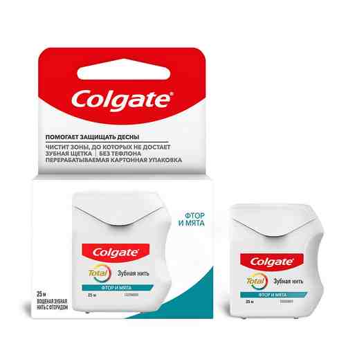 Лента зубная COLGATE TOTAL с фтором мятный вкус 25 м арт. 101191