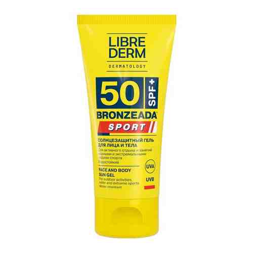 LIBREDERM BRONZEADA SPORT cолнцезащитный гель для лица и тела SPF 50, 50 мл