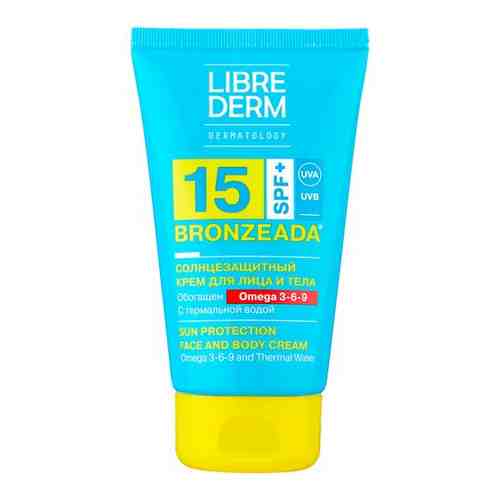 LIBREDERM Крем солнцезащитный с Омега 3-6-9 и термальной водой Bronzeada SPF15, 150 мл, Librederm