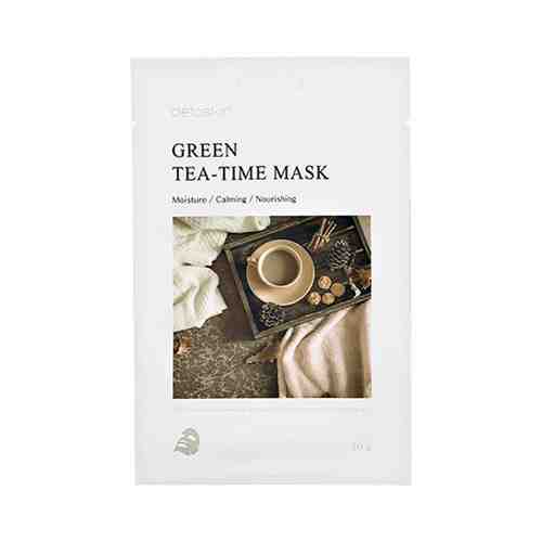 Маска для лица DETOSKIN TEA-TIME c экстрактом листьев зеленого чая увлажняющая, успокаивающая, питательная 30 г арт. 201449