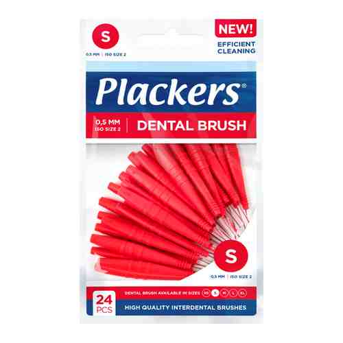 Межзубные ершики Plackers Dental Brush S, 0,5 мм (24 шт.)