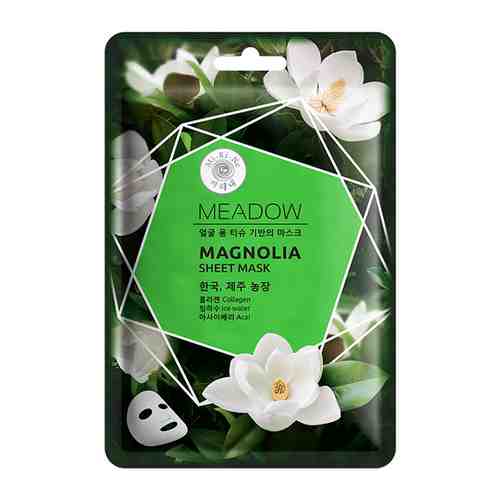 Mi-Ri-Ne Meadow Magnolia тканевая маска с ледниковой водой Магнолия и Асаи, 25 г