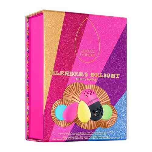 Набор BEAUTYBLENDER Подарочный Blender's Delight, спонжи: original (розовый) 1шт, joy (желтый) 1шт,мини-мыло 2шт, защитный футляр blender defender для хранения спонжей 1шт