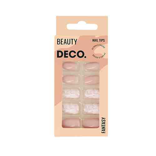 Набор накладных ногтей DECO. FANTASY nude marble 24 шт + клеевые стикеры 24 шт арт. 185558