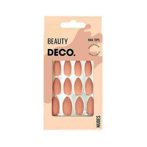 Набор накладных ногтей DECO. NUDES cream almond (24 шт + клеевые стикеры 24 шт)