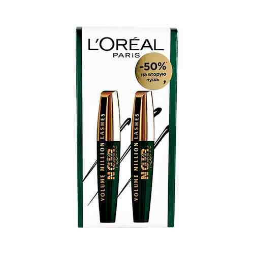 Набор подарочный женский LOREAL тушь для ресниц VOLUME MILLION LASHES FELINE NOIR 2 шт арт. 175637