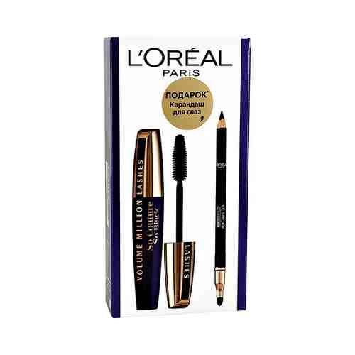 Набор подарочный женский LOREAL тушь для ресниц VOLUME MILLION LASHES SO COUTURE NOIR, карандаш для глаз COLOR RICHE LE SMOKY арт. 175638