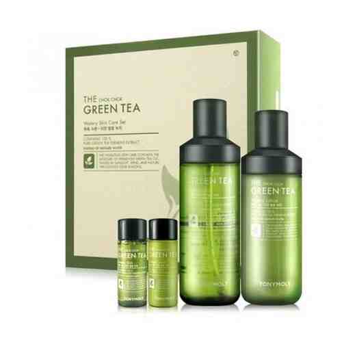 Набор средств с зелёным чаем Tony Moly The Chok Chok Green Tea Watery Kit 180ml, 20ml, 160ml, 20ml