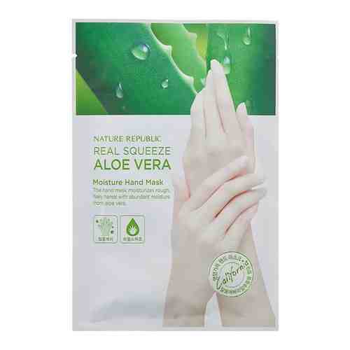 Nature Republic Real Squeeze Aloe Vera Moisture Hand Mask Увлажняющая маска для рук с охлаждающим эффектом, 1 пара, 1 пара