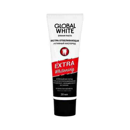 Паста зубная GLOBAL WHITE EXTRA WHITENING с углем и активным кислородом 30 мл арт. 159926