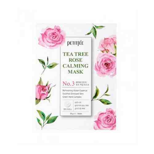 PETITFEE Набор увлажняющих масок для лица Tea Tree Rose Calming, 25 г, 10 шт