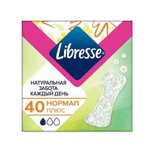 Прокладки ежедневные LIBRESSE НАТУРАЛЬНАЯ ЗАБОТА Нормал плюс 40 шт арт. 204145