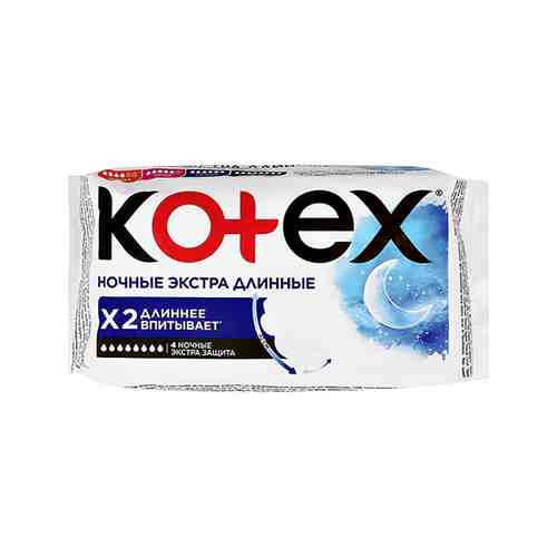 Прокладки KOTEX ночные экстрадлинные 4 шт арт. 209256