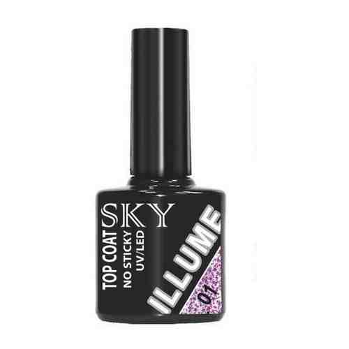 Sky, Top Coat SKY ILLUME 10 мл №02, голубое мерцание 20223009