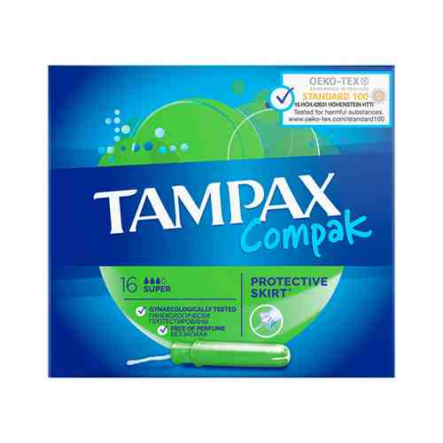 Тампоны с аппликатором TAMPAX COMPAK Super 16 шт арт. 31552