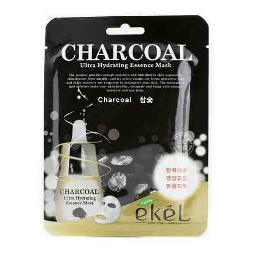 Тканевая маска для лица c экстрактом древесного угля EKEL Charcoal Ultra Hydrating Essence Mask 25ml