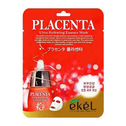 Тканевая маска для лица с экстрактом плаценты Placenta Ultra Hydrating Essence Mask Ekel 25г