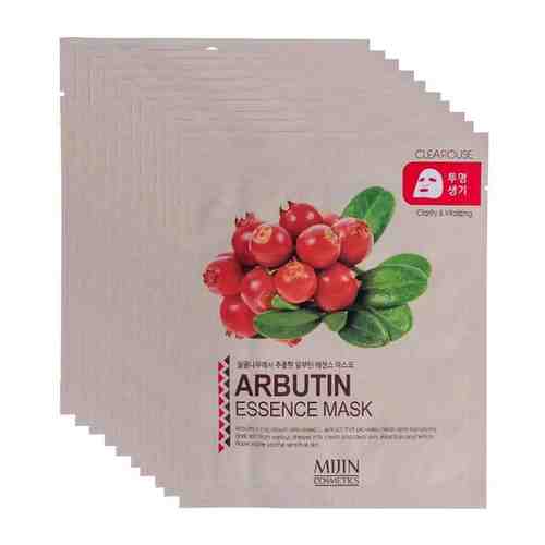 Тканевая маска с эффектом осветления кожи лица с арбутином Mijin Cosmetics Essence Mask Arbutin, 10 шт