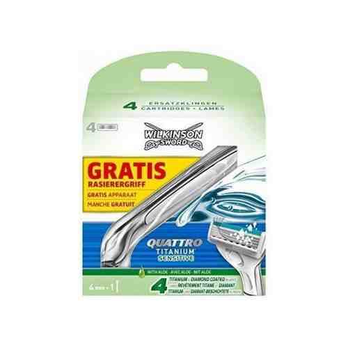 Wilkinson Sword Wilkinson Sword/Schick Quattro Titanium Sensitive бритва + 4шт