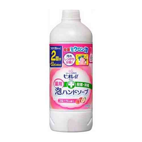 Жидкое мыло для рук антибактериальное Kao Biore u с ароматом фруктов запасной блок 450 мл