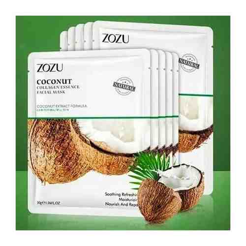 Zozu Тканевая маска для лица с экстрактом кокоса Coconut Collagen Essence Facial Mask, 30г