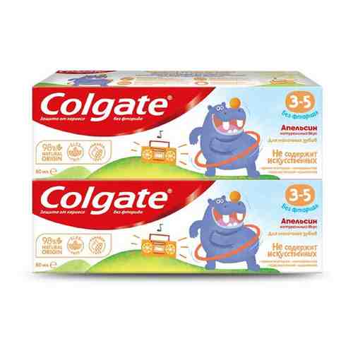 Зубная паста Colgate 3-5 Апельсин без фторида набор 2 шт., 60 мл