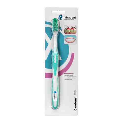 Зубная щетка Miradent Carebrush White medium, Мятная